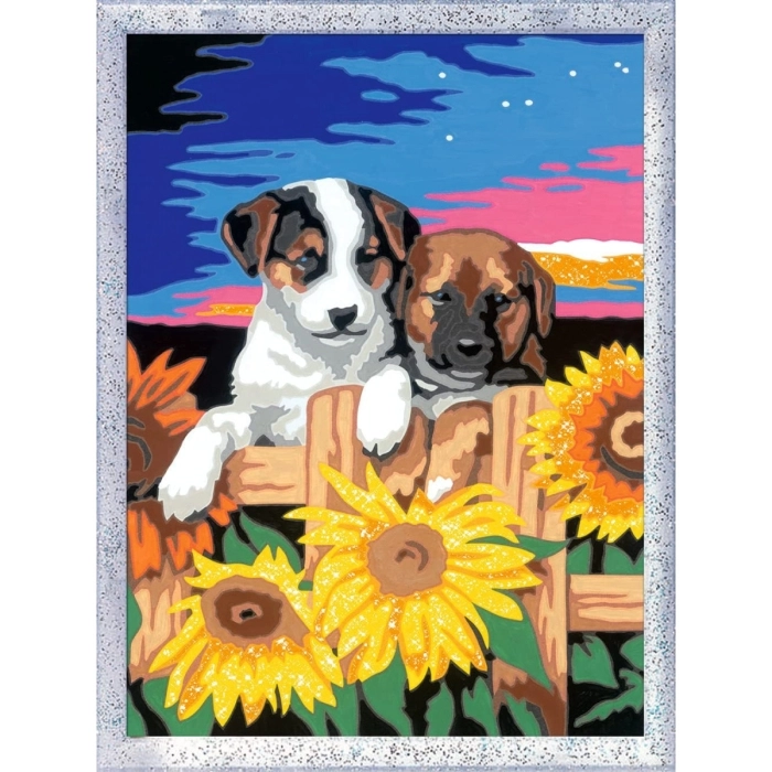 creart - cagnolini con girasoli