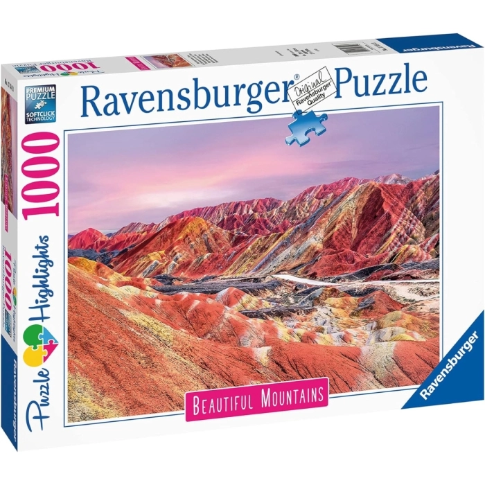 montagne arcobaleno, cina - puzzle 1000 pezzi