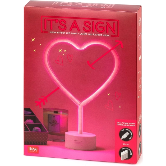 lampada led a effetto neon - it's a sign - cuore