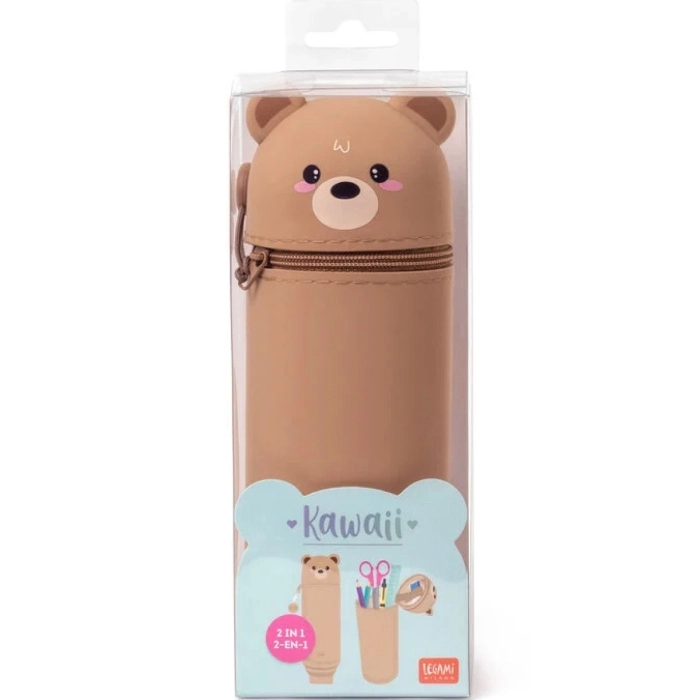 astuccio 2 in 1 in morbido silicone - kawaii - orsetto: 1