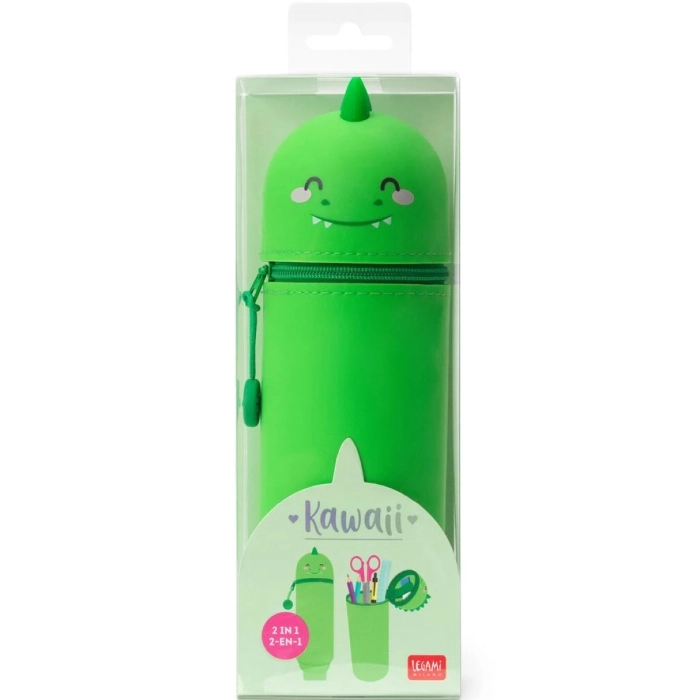 astuccio 2 in 1 in morbido silicone - kawaii - dinosauro: 1