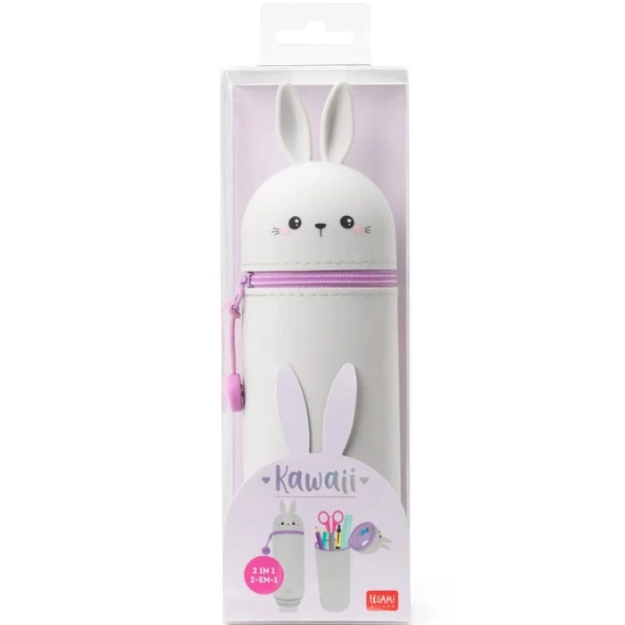 astuccio 2 in 1 in silicone - kawaii - coniglio: 4