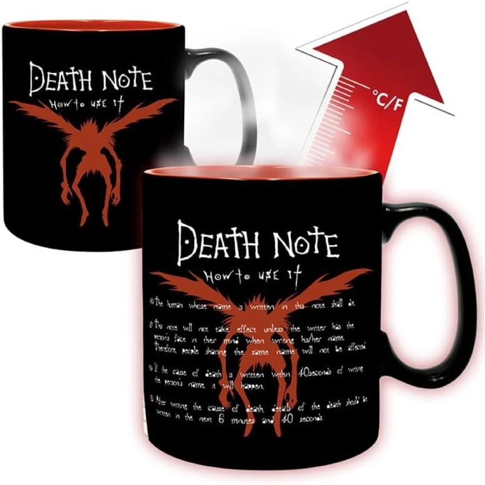 death note - tazza heat change 460ml - kira e ryuk