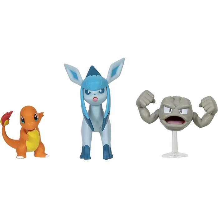 pokemon - battle figure pack - geodude, charmander, glaceon