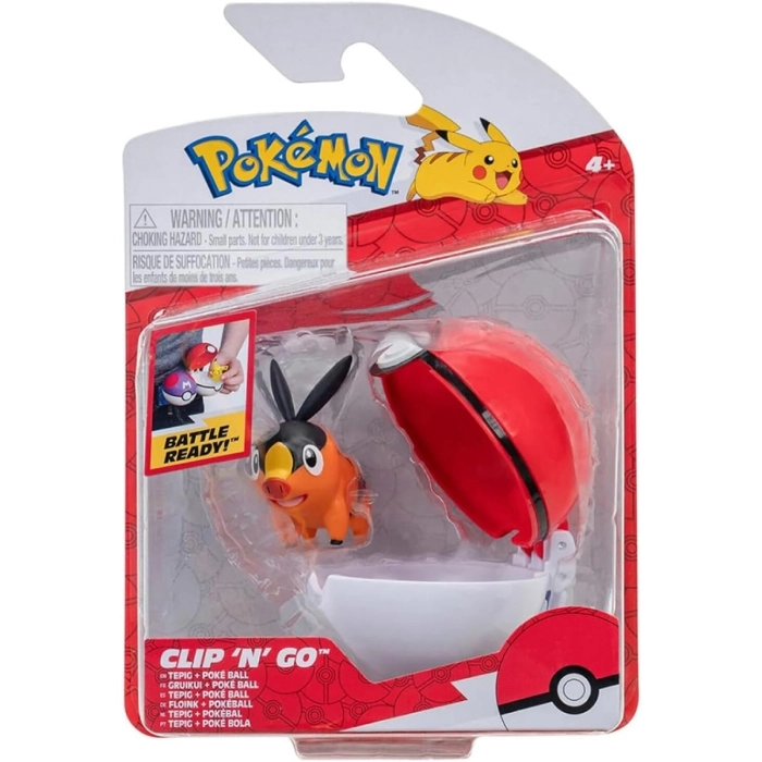 pokemon - clip n go - tepig & poke ball