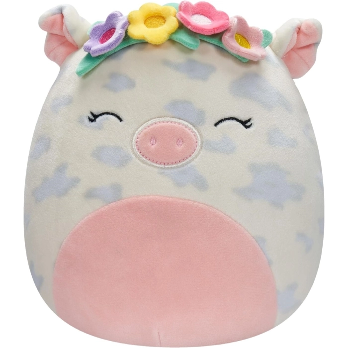 squishmallows - rosie the pig with flower headband - peluche 20cm