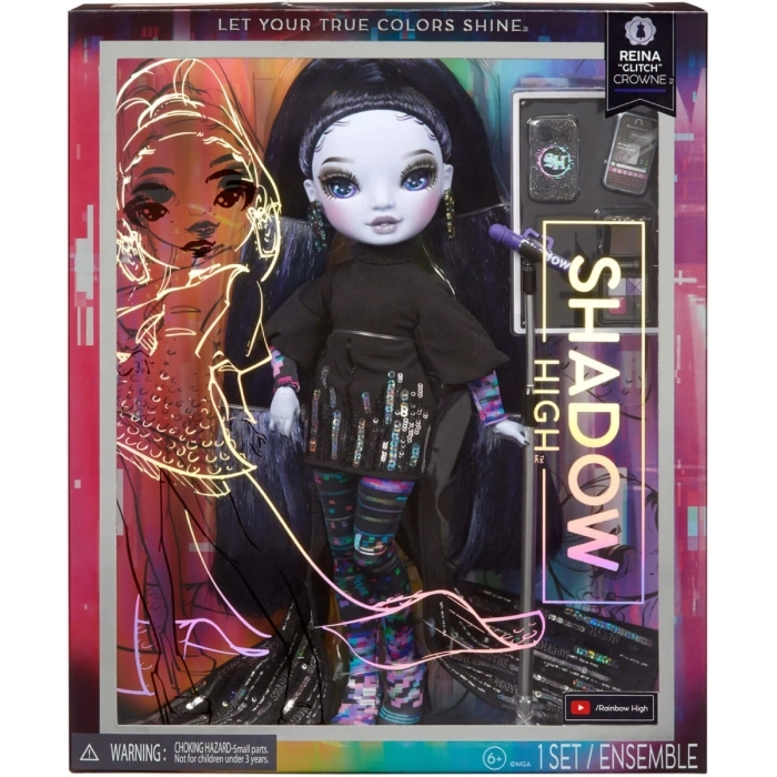 rainbow high - shadow high - reina &ldquo;glitch&rdquo; crowne (midnight) - s23 fashion doll