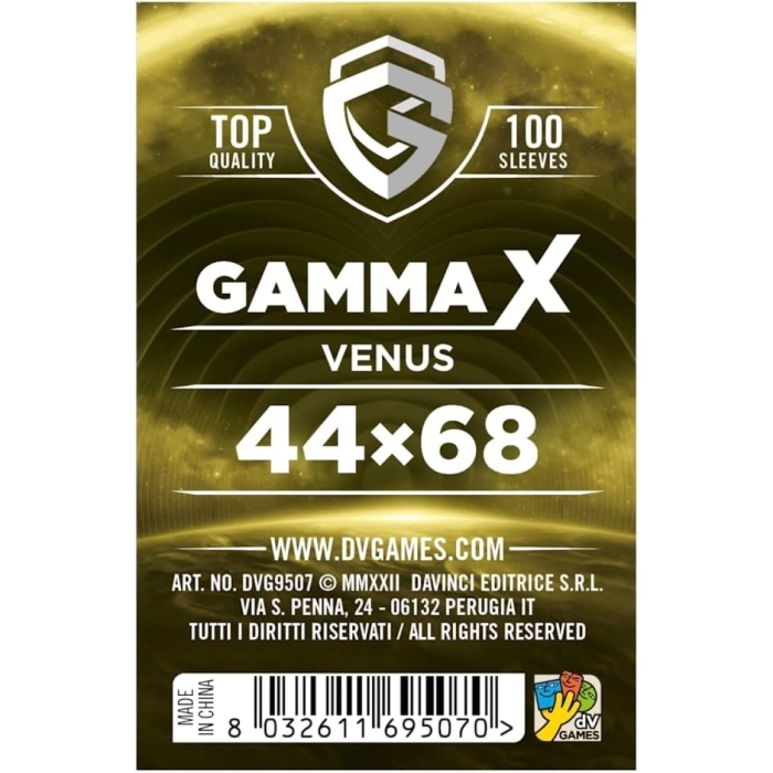 gamma x venus - 44×68mm - confezione da 100 bustine protettive