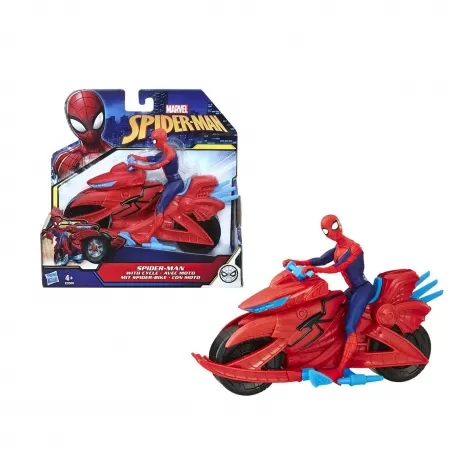 spider-man - personaggio 10cm con moto