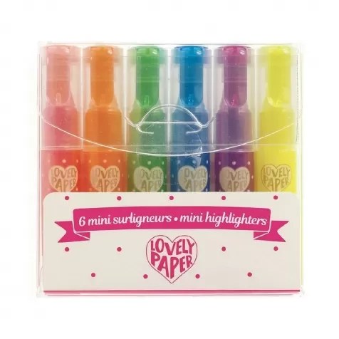 lovely paper - 6 mini evidenziatori fluo