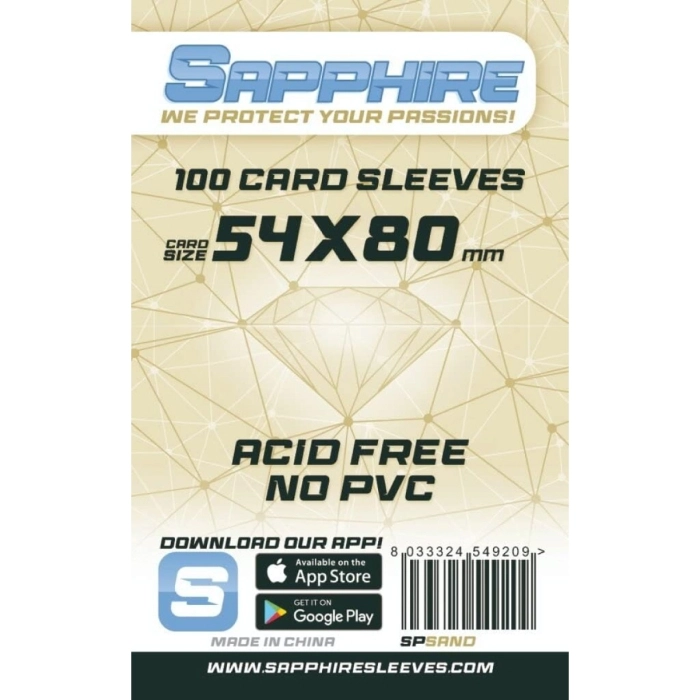 sapphire sleeves sand - 100 bustine 54x80mm