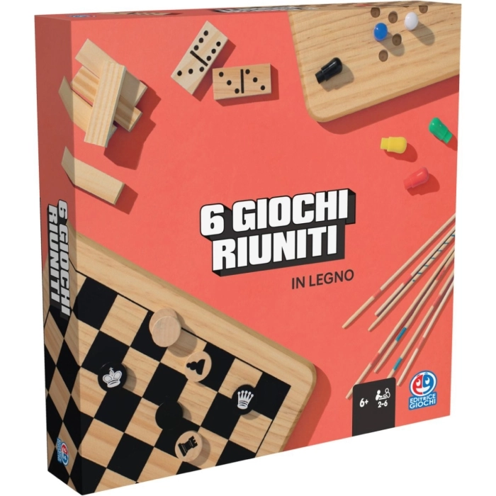 6 giochi riuniti in legno