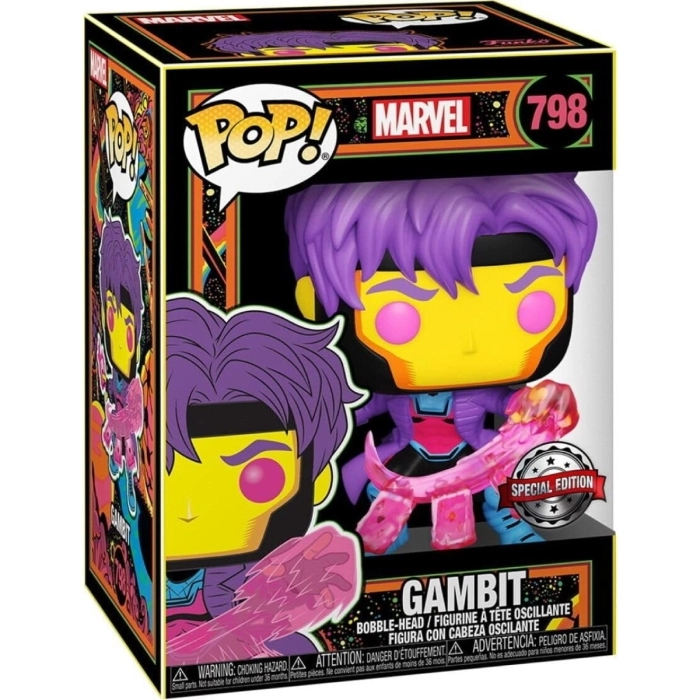 marvel: black light - gambit 9cm - funko pop 798