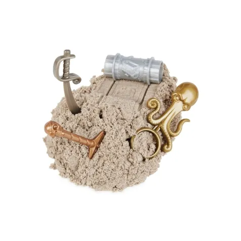 kinetic sand - caccia al tesoro - scrigno con sabbia 454g e accessori