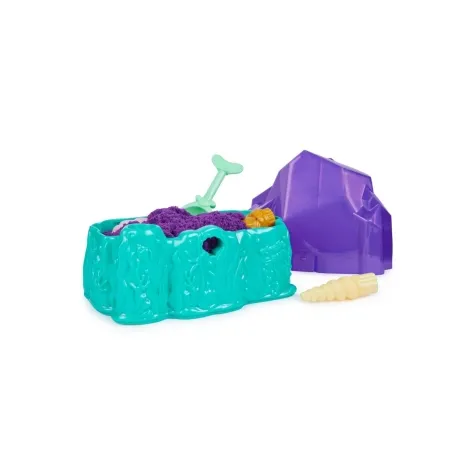 kinetic sand - cristallo della sirenetta - vaschetta con sabbia 325g e accessori