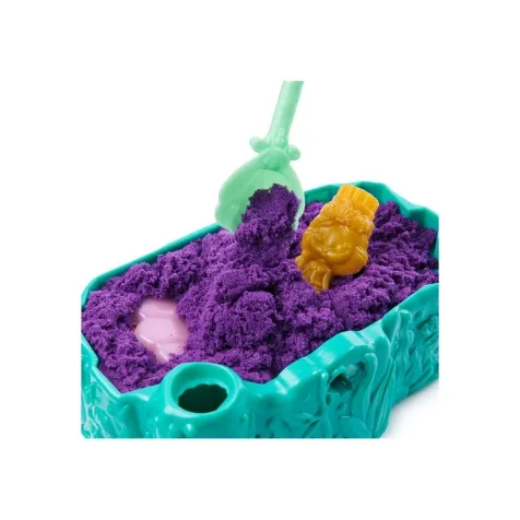 kinetic sand - cristallo della sirenetta - vaschetta con sabbia 325g e accessori