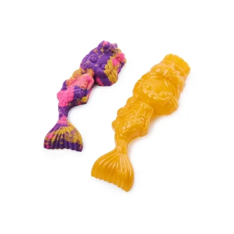 kinetic sand - cristallo della sirenetta - vaschetta con sabbia 325g e accessori