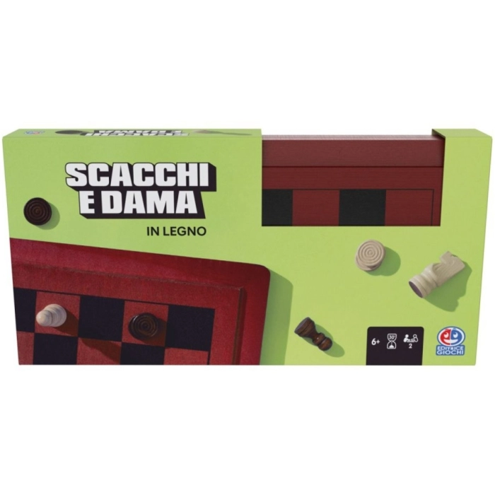 dama e scacchi in legno deluxe