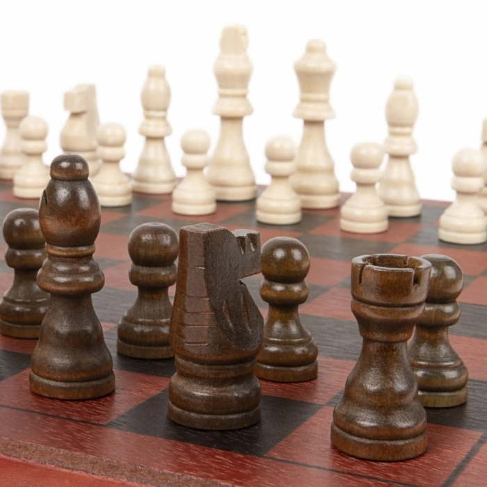 dama e scacchi in legno deluxe