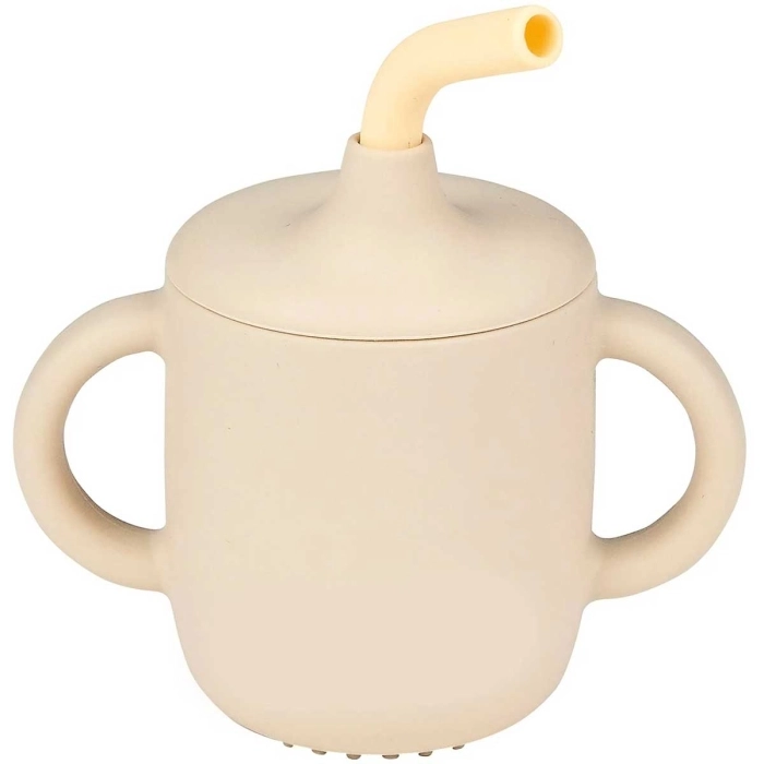 bicchiere con cannuccia sabbia (linea silicone)