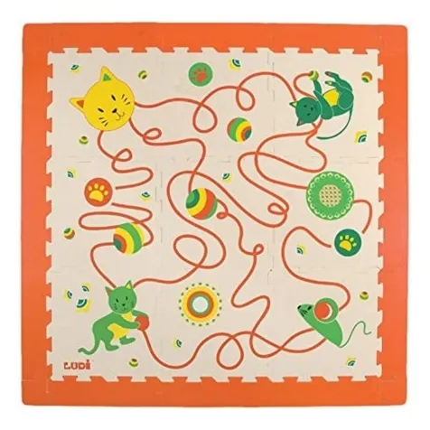 maxi tappeto in gomma piuma con gatti 106x106cm