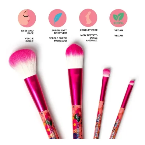 set di 4 pennelli per il trucco - oh my glow! - flowers