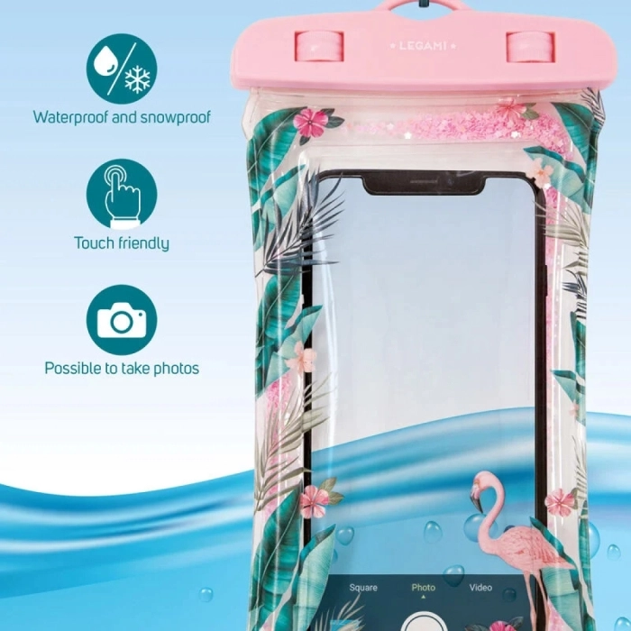 custodia impermeabile per smartphone - flamingo