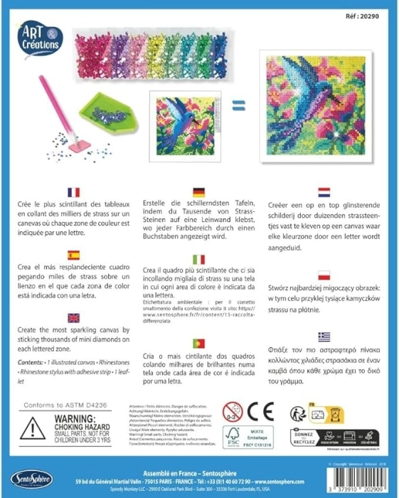 art & creations - canevas a diamanter - colibri