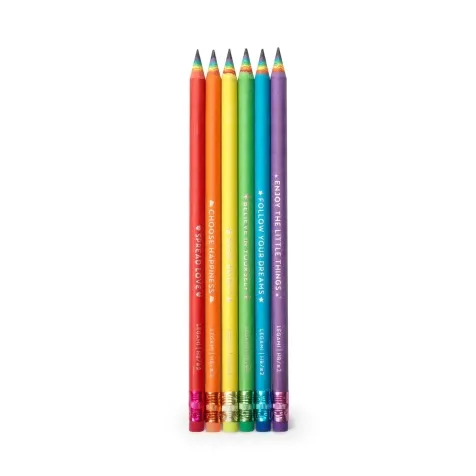 set di 6 matite hb in carta riciclata - happiness for every day: 1