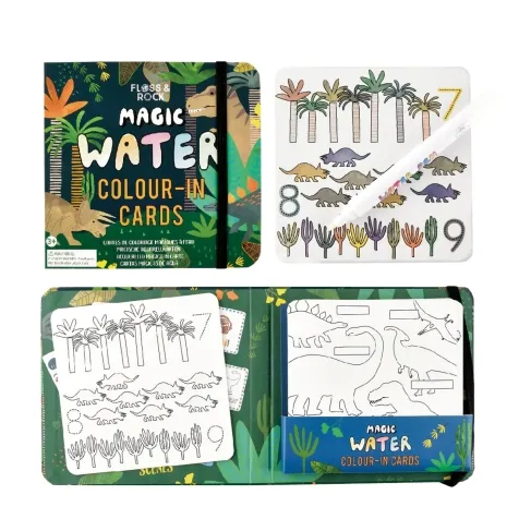 magic water pen and cards - dino