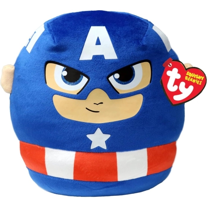 squish-a-boos - marvel captain america - peluche 22cm