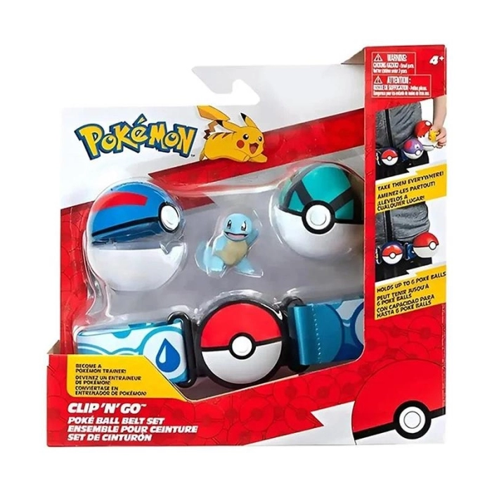pokemon - clip n go - poke ball set cintura - pikachu / squirtle - modello assortito: 3