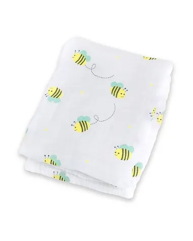 copertina swaddle 120 x 120 cm, api -100% mussola di cotone