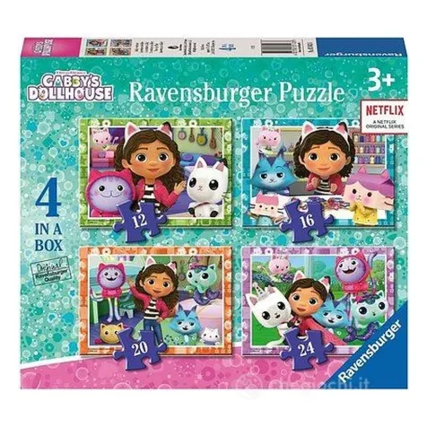 gabby's dollhouse - puzzle 4 in 1 box