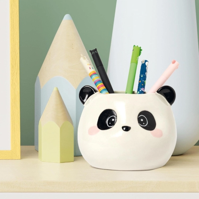 portapenne in ceramica - desk friends - panda