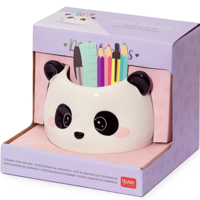 portapenne in ceramica - desk friends - panda