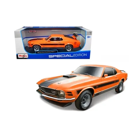 1970 ford mustang mach 1 orange 1:18