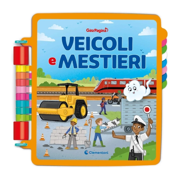 girapagina - libro interattivo gira pagina con lettura del testo - veicoli e mestieri