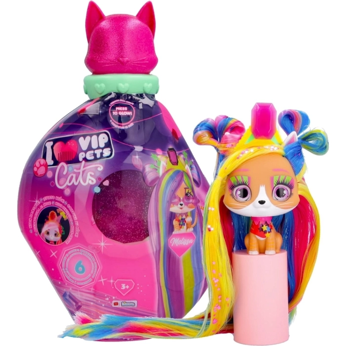 vip pets - cats - melisa - animaletto con lunghi capelli ed accessori