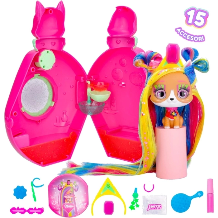 vip pets - cats - melisa - animaletto con lunghi capelli ed accessori