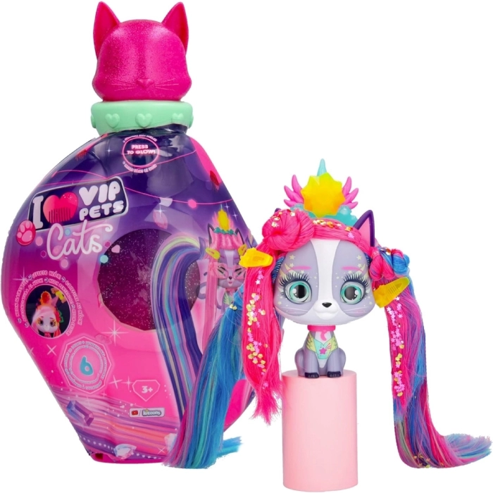 vip pets - cats - mistery - animaletto con lunghi capelli ed accessori