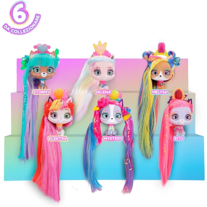 vip pets - cats - mistery - animaletto con lunghi capelli ed accessori