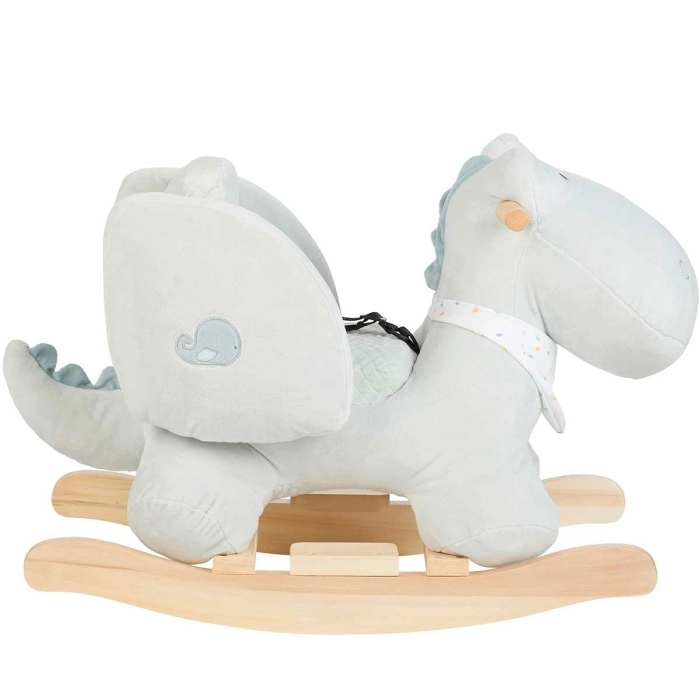 dondolo romeo il coccodrillo in legno e peluche - 60x30x45cm