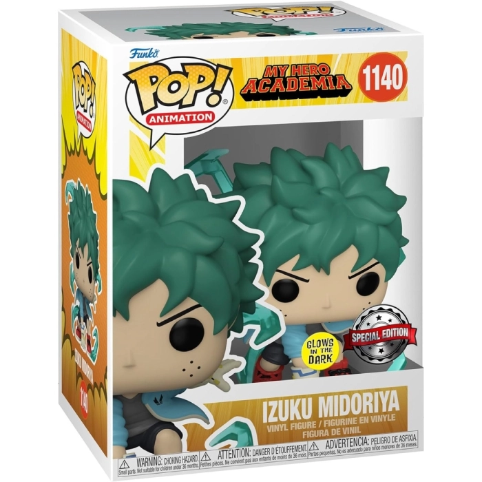 my hero academia - izuku midoriya 9cm - glows in the dark limited edition - funko pop 1140