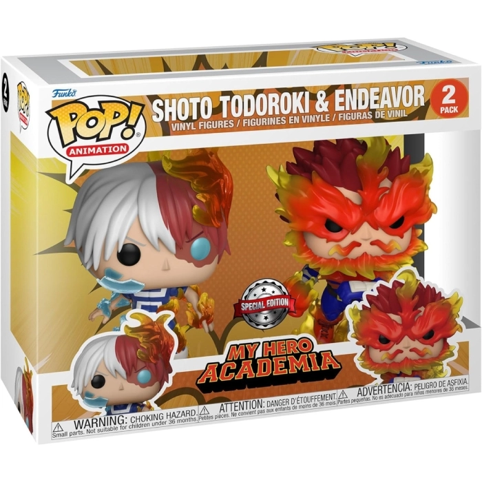 my hero academia - shoto todoroki e endevor 2-pack 9cm - funko pop 372/785