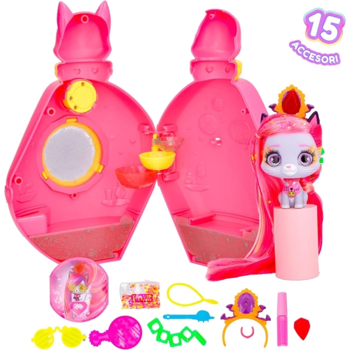 vip pets - cats - kitty - animaletto con lunghi capelli ed accessori