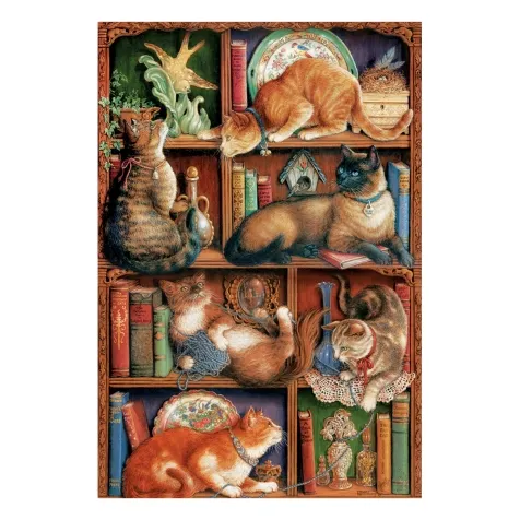 feline bookcase - puzzle 2000 pezzi