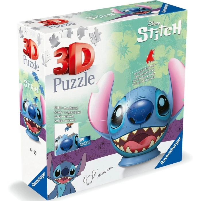 stitch con orecchie - puzzle 3d