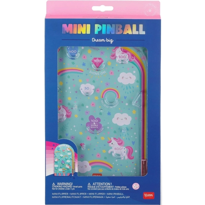 mini pinball - flipper portatile - unicorn
