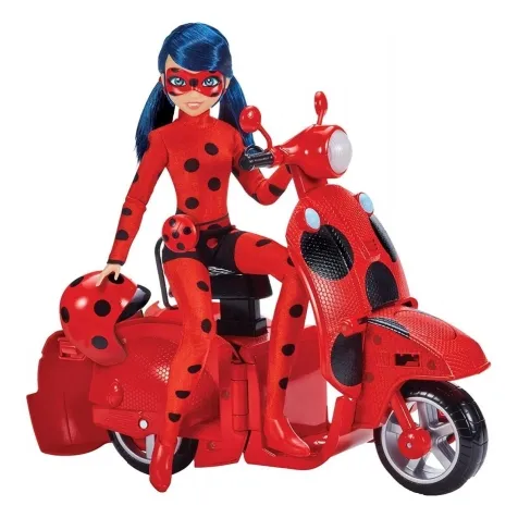 miraculous - scooter con lady bug bambola 26cm